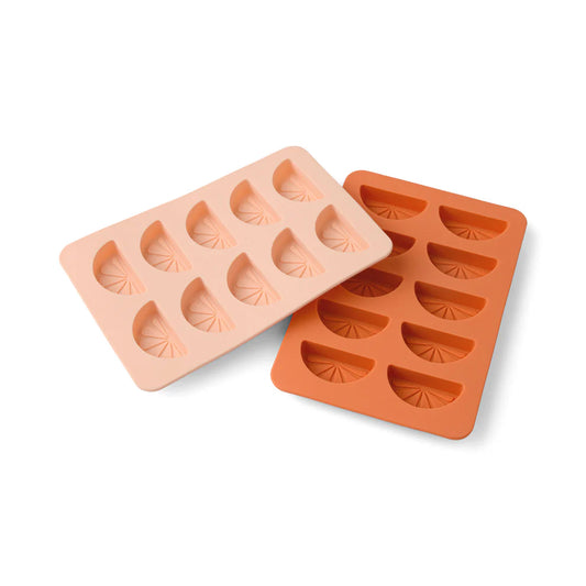 The Dotty Citrus Wedge Ice Trays - orange/blush pink - set van 2 | Here's How - de inKijk