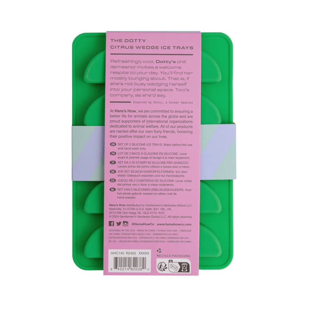 The Dotty Citrus Wedge Ice Trays - geel/groen - set van 2 | Here's How - de inKijk