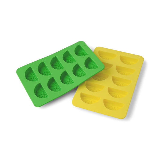 The Dotty Citrus Wedge Ice Trays - geel/groen - set van 2 | Here's How - de inKijk