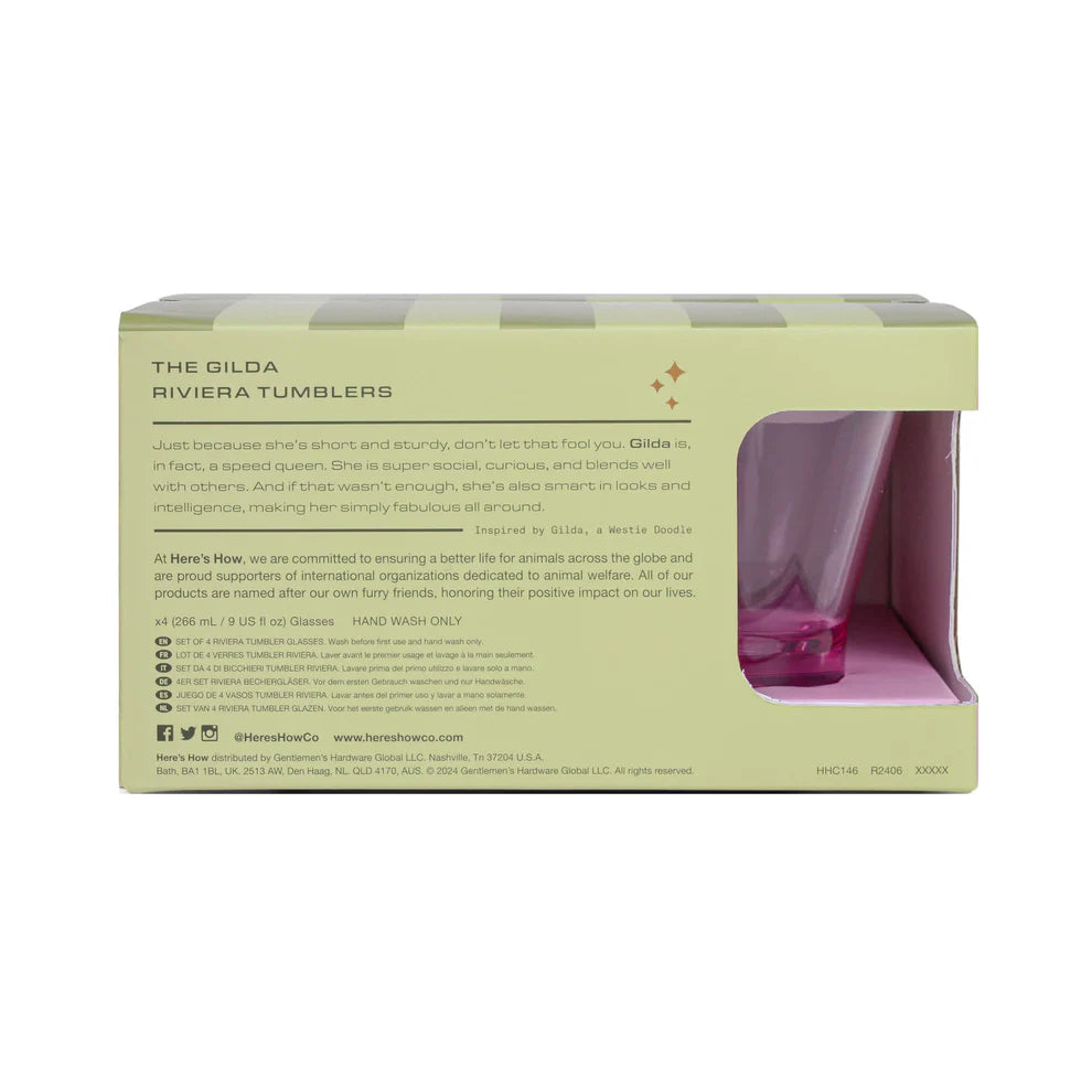 The Gilda Tumbler Riviera - lilac - set van 4 | Here's How - de inKijk