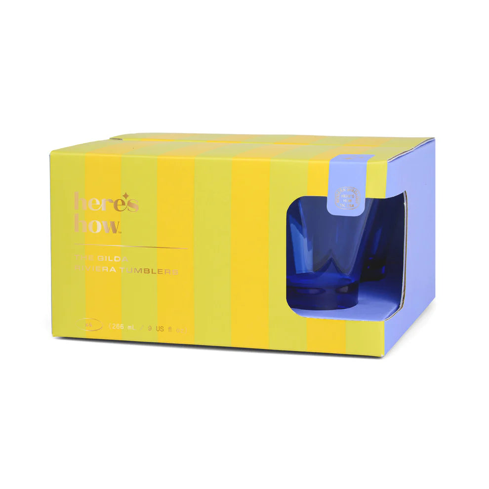 The Gilda Tumbler Riviera - cobalt - set van 4 | Here's How - de inKijk