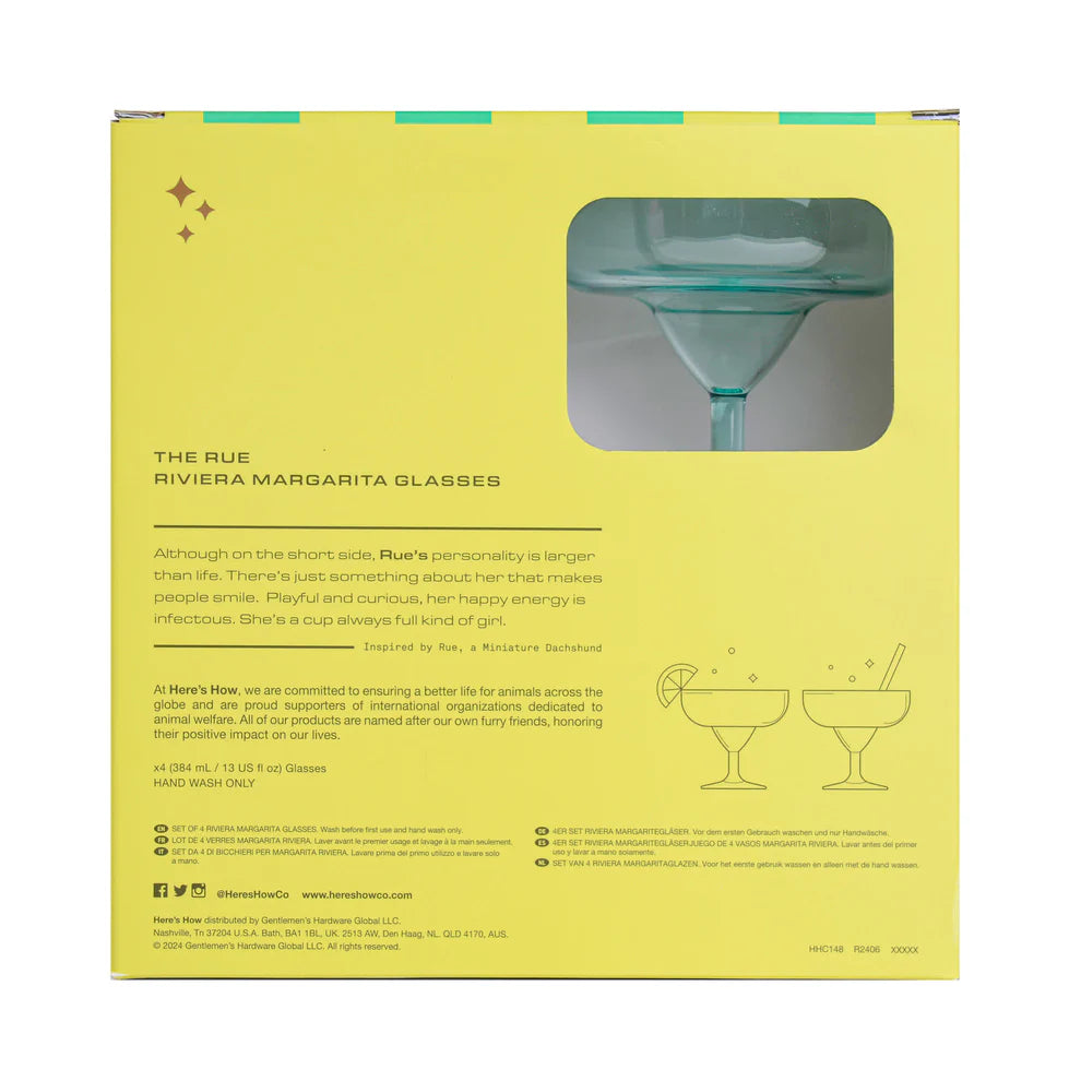 The Rue Margarita Glass - mint - set van 4 | Here's How - de inKijk