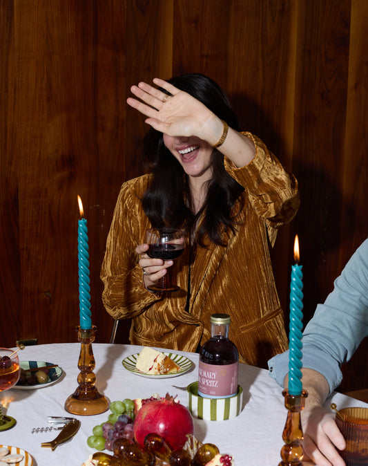 The Izzy Wine Coaster - green stripe | Here's How