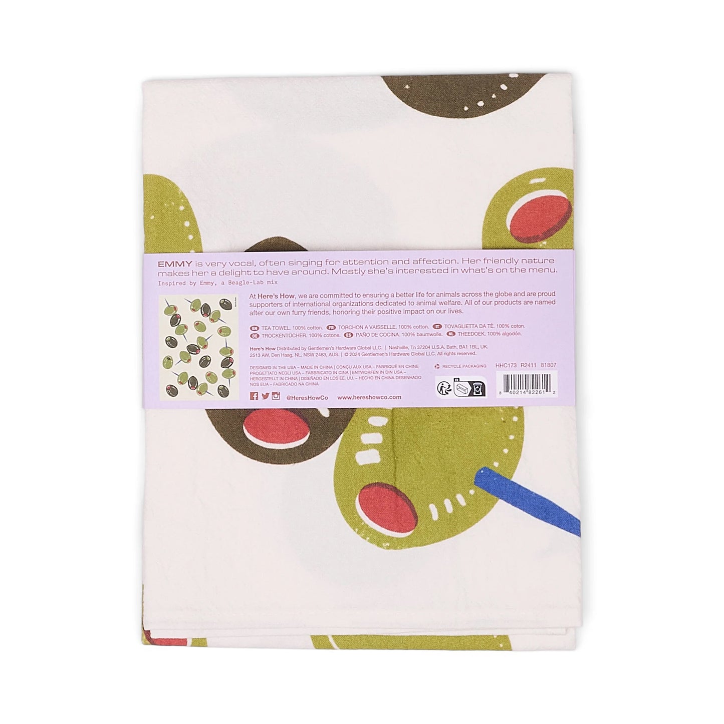 The Emmy Tea Towel - olives | Here's How