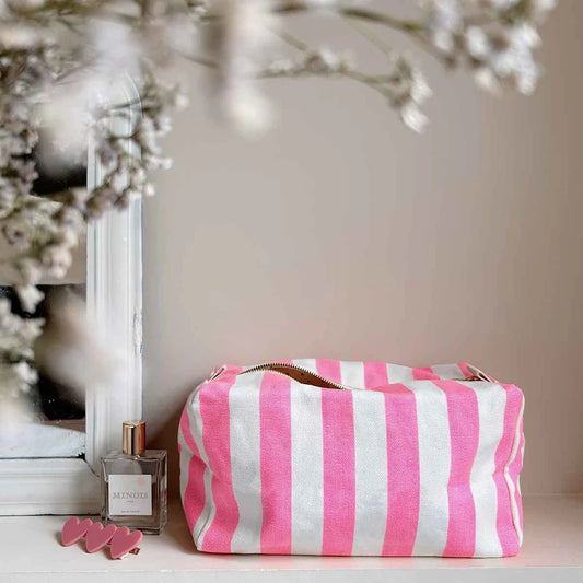 Wash bag - Vic - Neon Pink Stripes | Rose in April