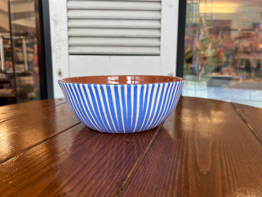 Rounded Salad Bowl - Listas - Blue | A Loja Da Ceramica