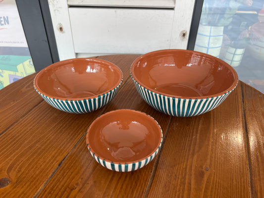 Rounded Salad Bowl - Listas - Teal | A Loja Da Ceramica