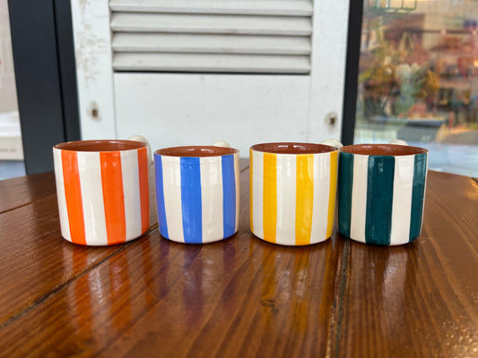 Coffee cup with handle - Thick Vertical Lines | A Loja Da Ceramica