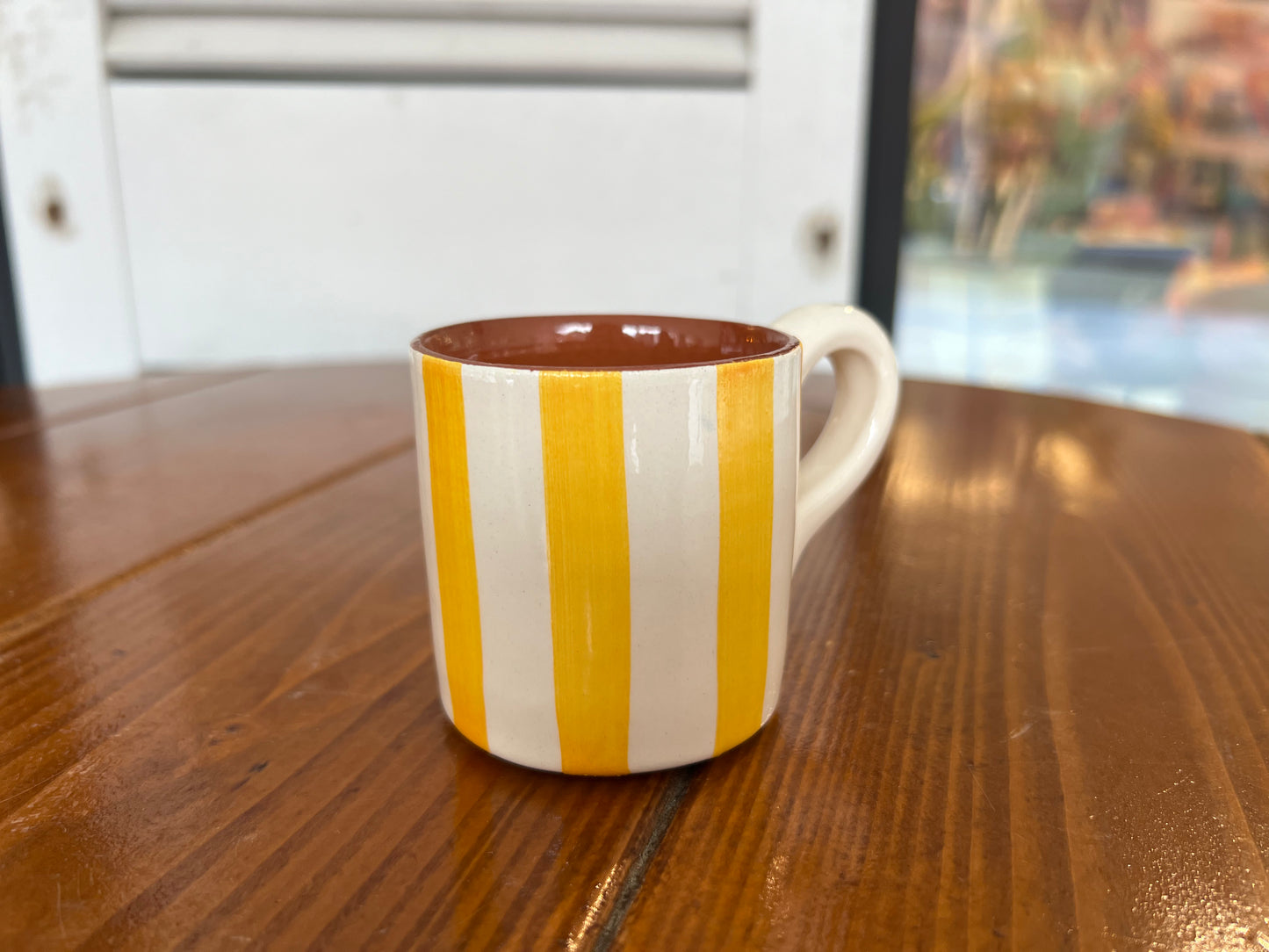 Coffee cup with handle - Thick Vertical Lines | A Loja Da Ceramica