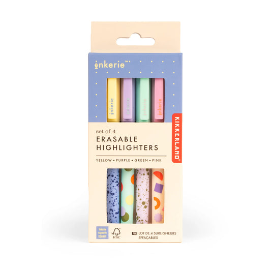 Erasable highlighters - set of 4 | Kikkerland