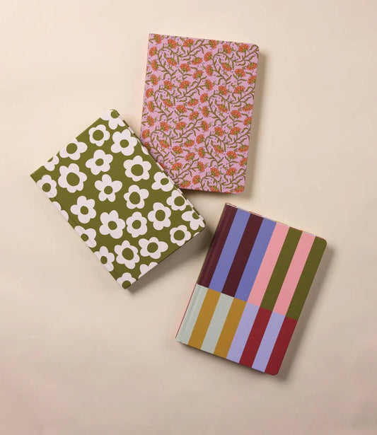 Soft touch jumbo Journal - green groovy floral | Designworks Ink - de inKijk
