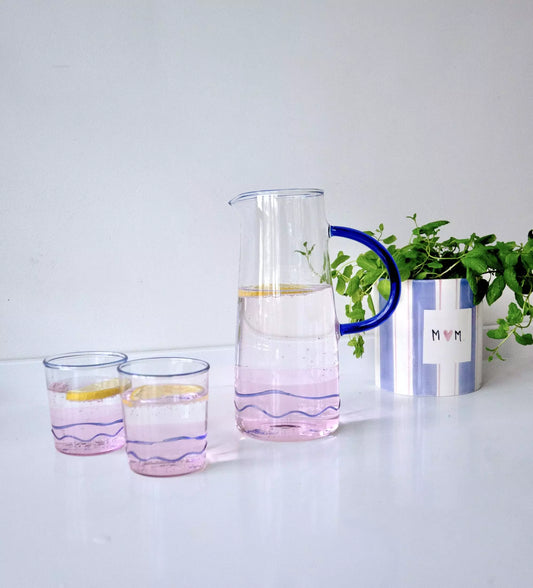 Glas Ziggy Blush - Set van 2 | And Nook