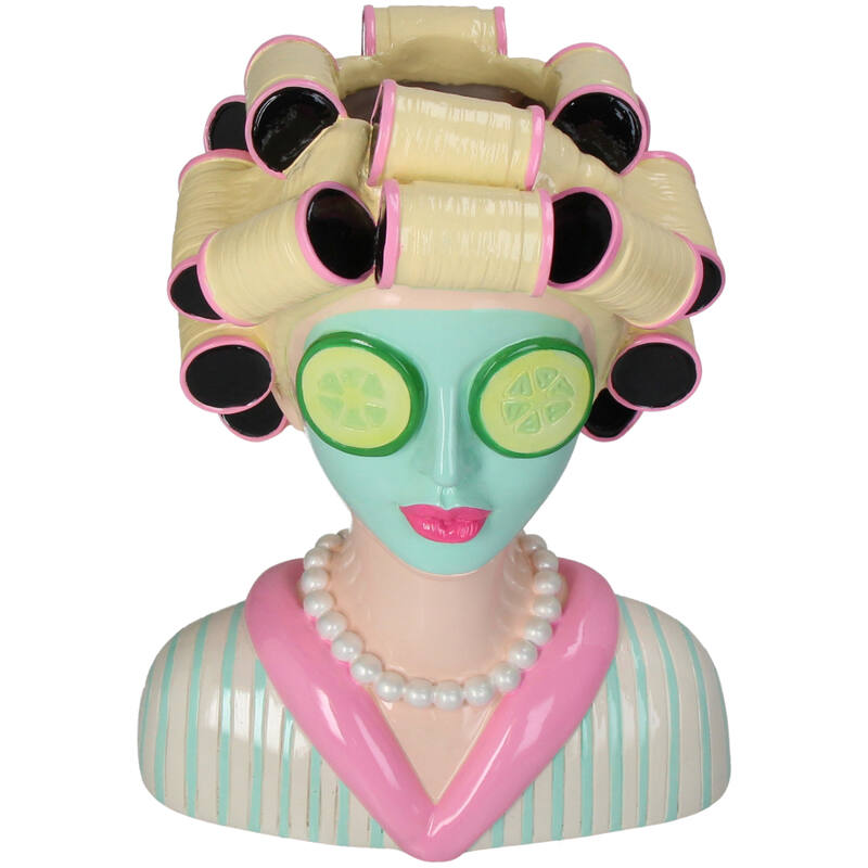 Fashionlady vaas - vrouw met krulspelden - Kersten