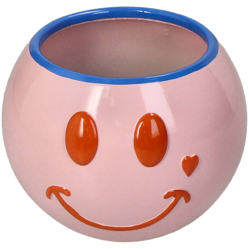 Roze smiley vaas - Kersten