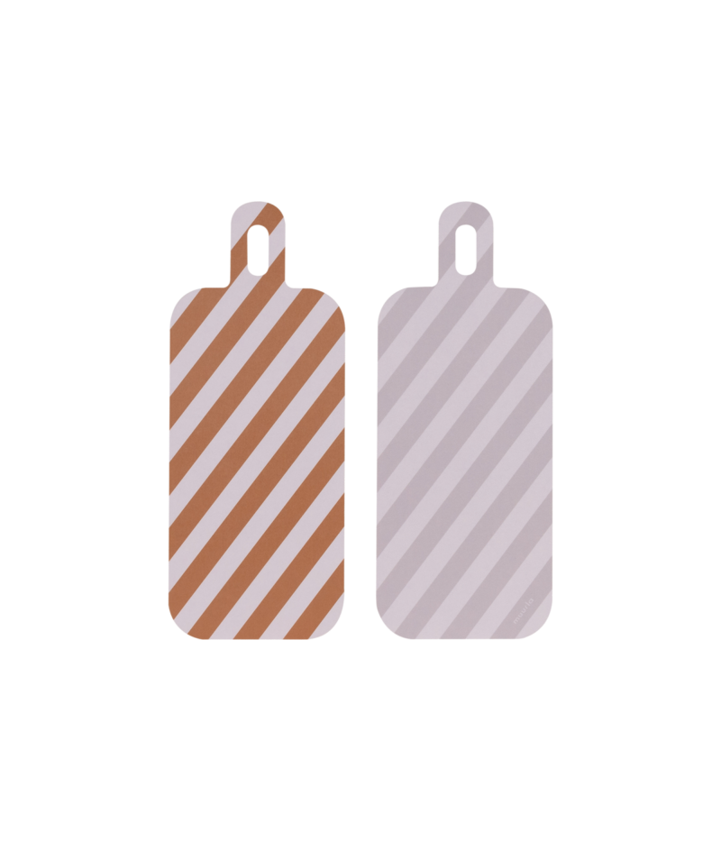 Chop & Serve board Stripes - amber/grey - 13x33 cm | Muurla - de inKijk