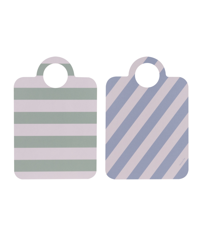 Chop & Serve board Stripes - green/blue - 21x31 cm | Muurla - de inKijk