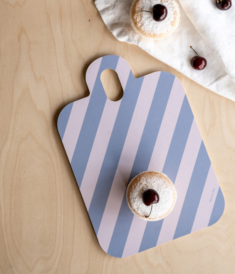 Chop & Serve board Stripes - green/blue - 21x31 cm | Muurla - de inKijk