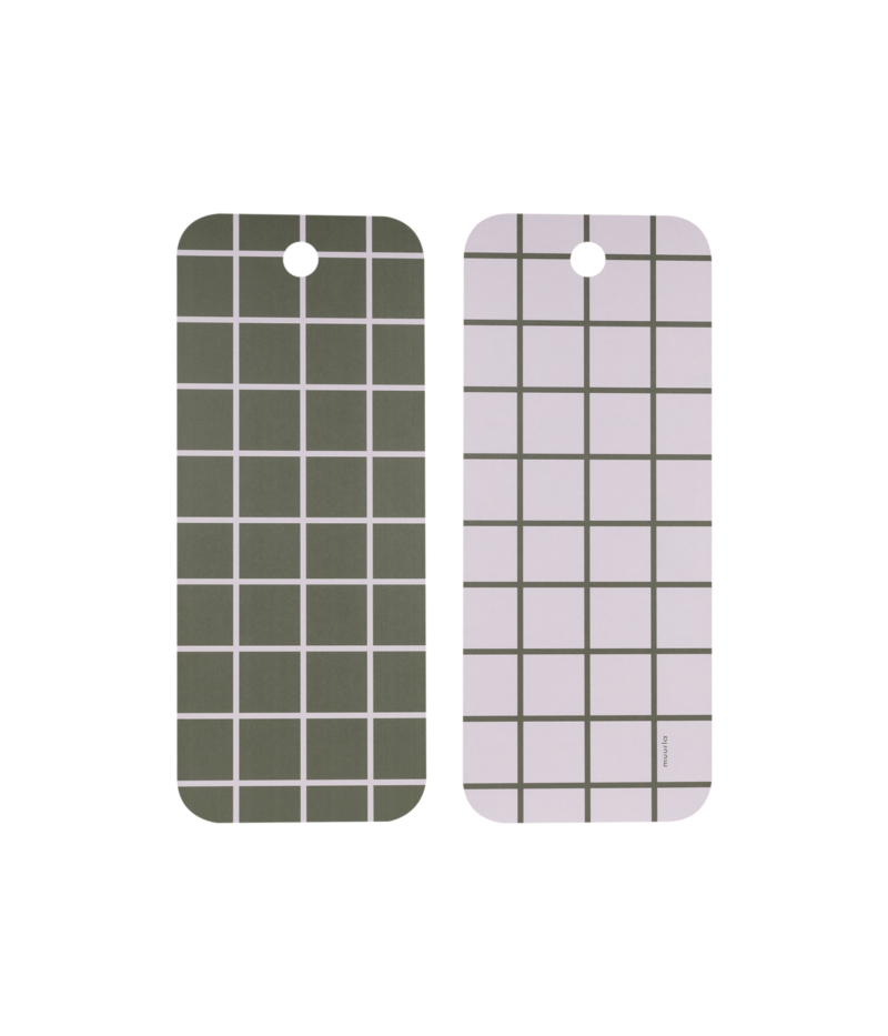 Chop & Serve board Checks - green/beige - 18x44 cm | Muurla - de inKijk