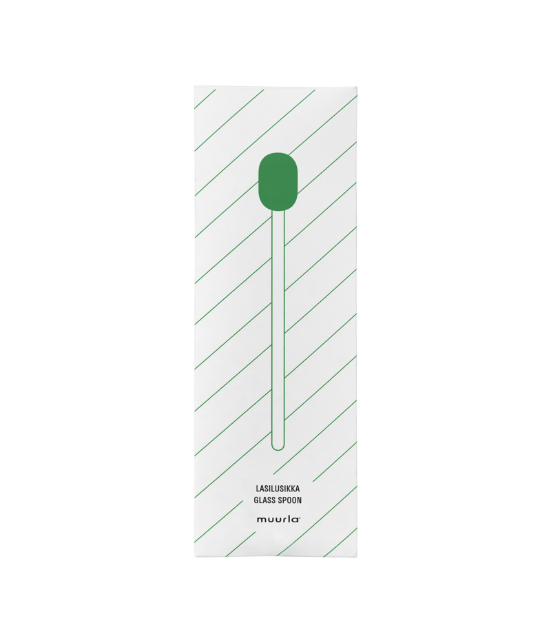Glass spoon - green/clear | Muurla - de inKijk