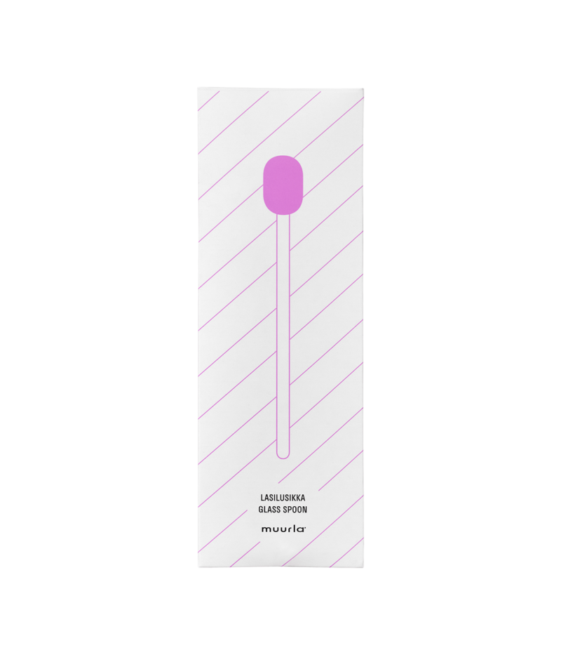 Glass spoon - pink/clear | Muurla - de inKijk
