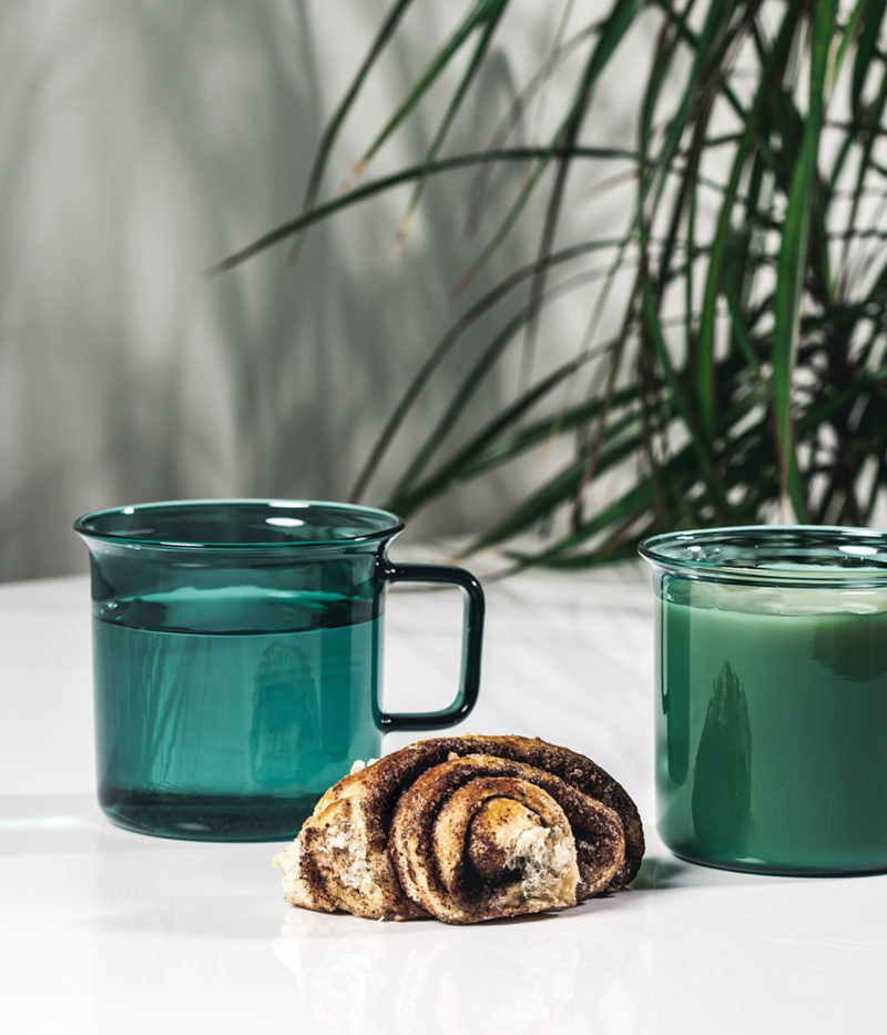 Glass mug - teal - 3,5dl | Muurla - de inKijk