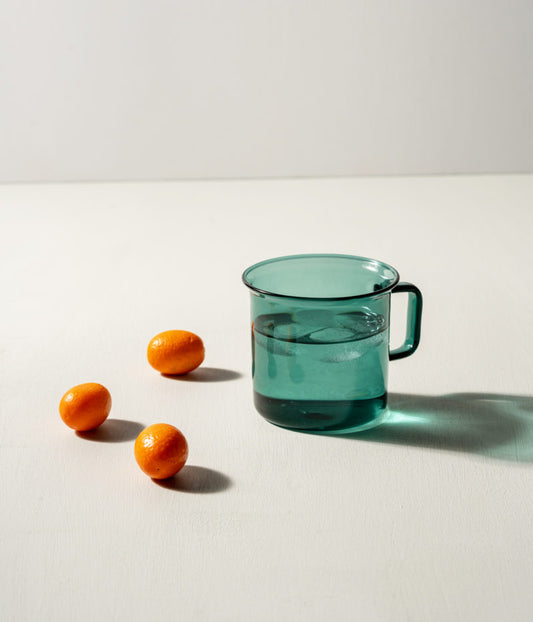 Glass mug - teal - 3,5dl | Muurla - de inKijk