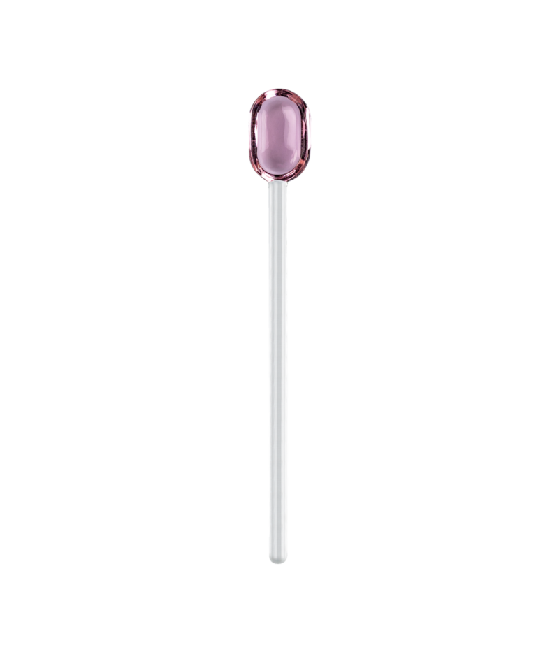 Glass spoon - pink/clear | Muurla - de inKijk