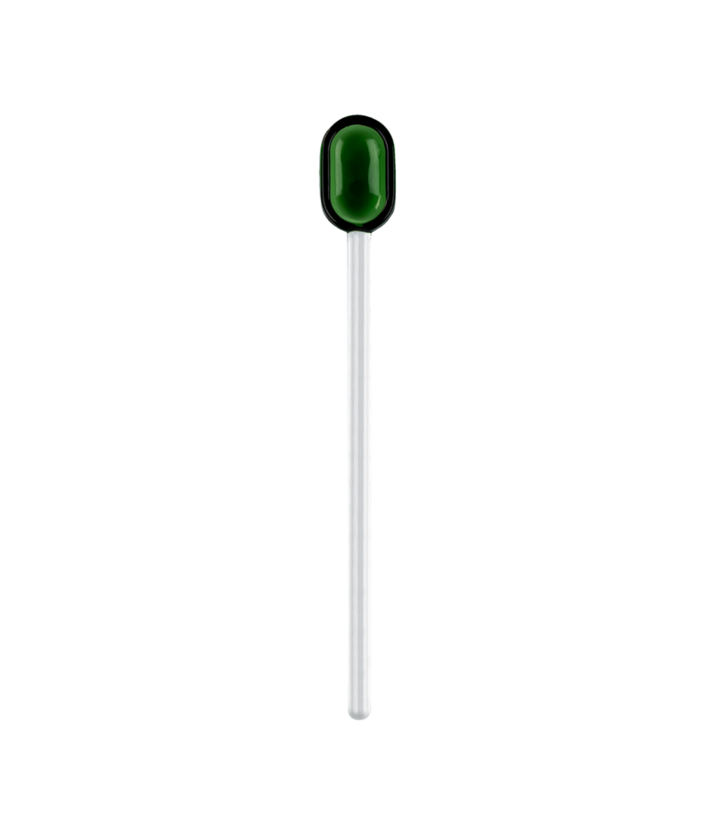 Glass spoon - green/clear | Muurla - de inKijk