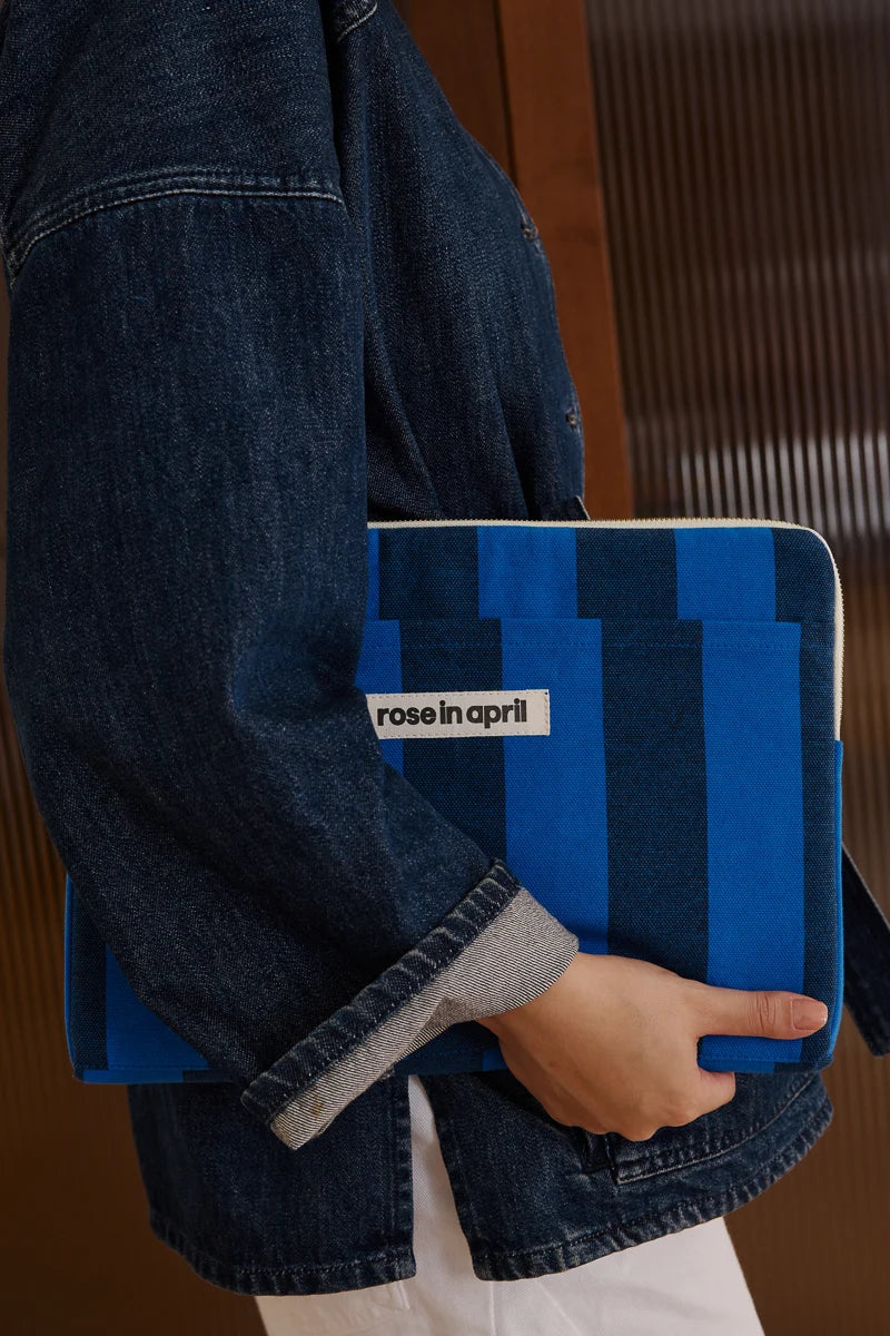 Laptop sleeve 13&14" - Octave - Big stripes Night/Blue | Rose in April