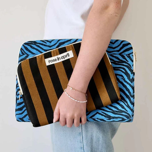 Laptop sleeve 13&14" - Octave - Greek Blue Zebrou | Rose in April