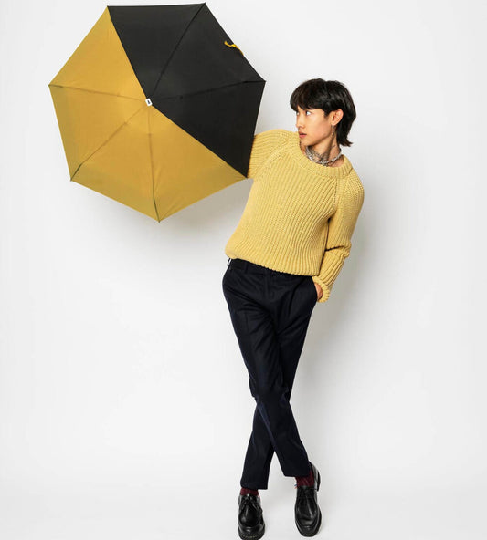 Compacte paraplu - zwart / antiek geel | Anatole