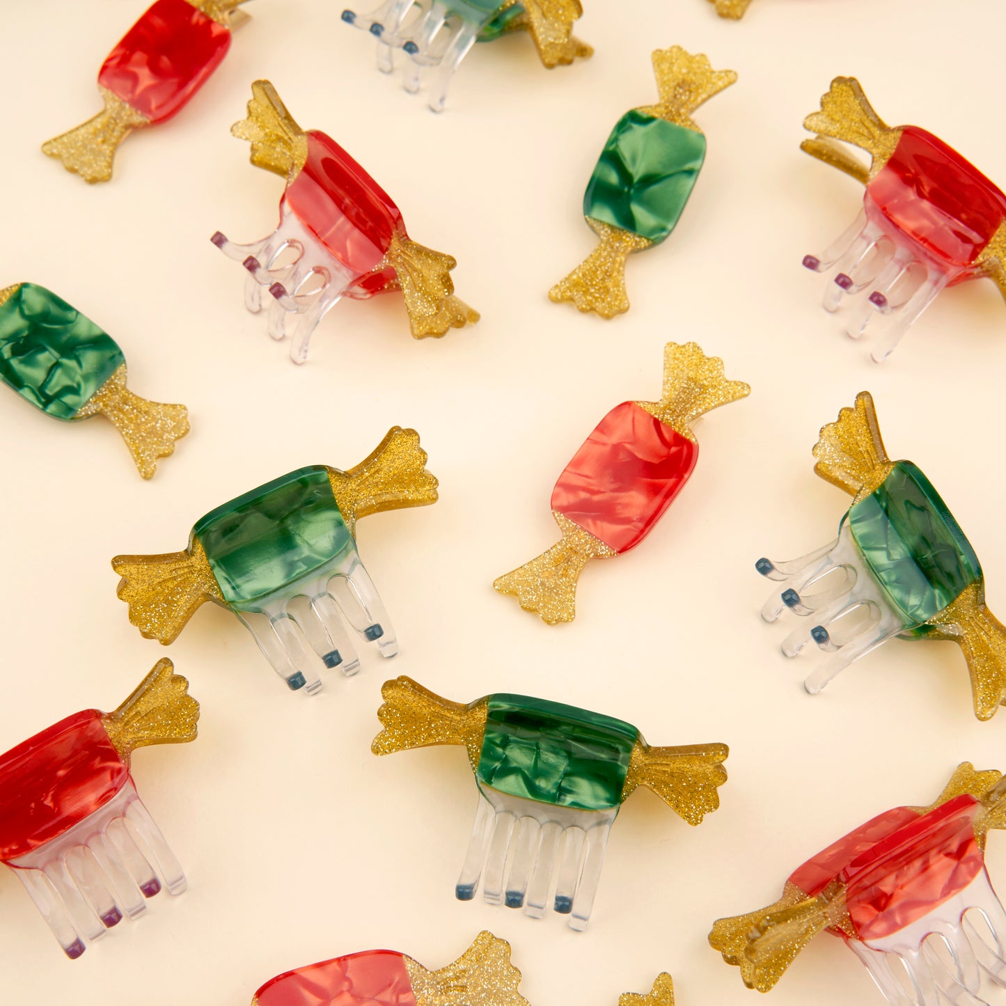 Green Christmas candy - mini hair claw | Coucou Suzette