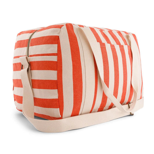 Bowling bag - Raphael - Greige/Tomato Stripes | Rose in April