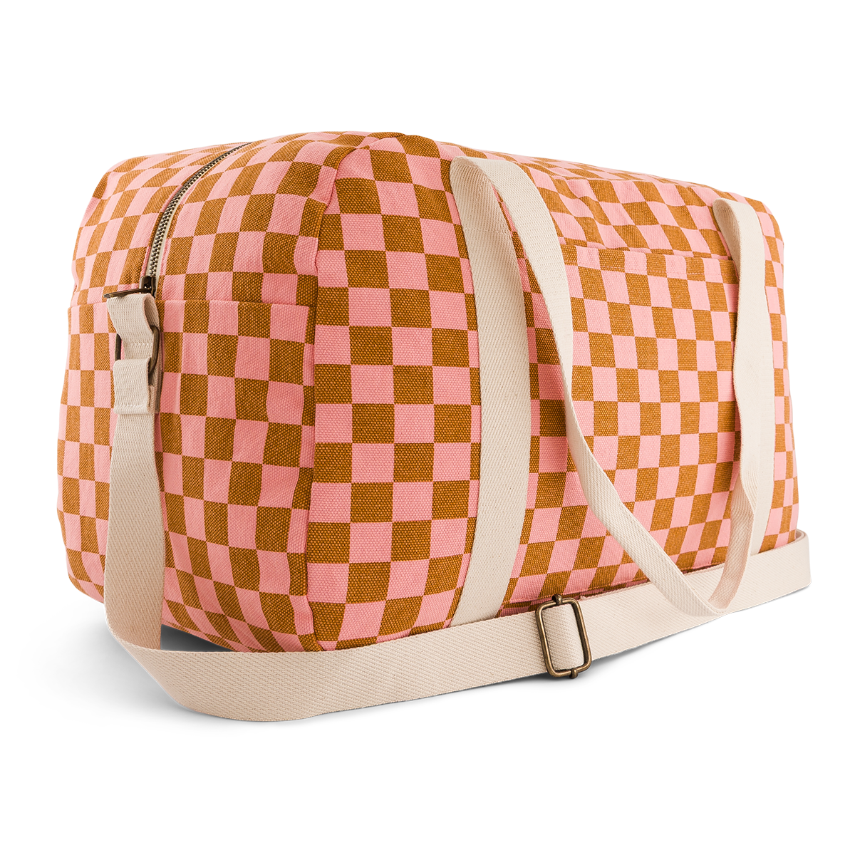 Bowling bag - Raphael - Strawberry / Caramel Checkerboard | Rose in April