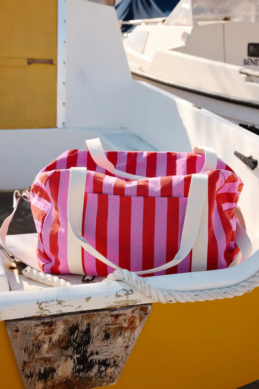 Bowling bag - Raphael - Orchid / Red Stripes | Rose in April