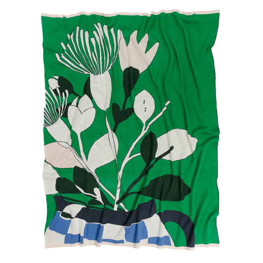 Blanket knitted cotton - bud - green | Sophie Home - de inKijk