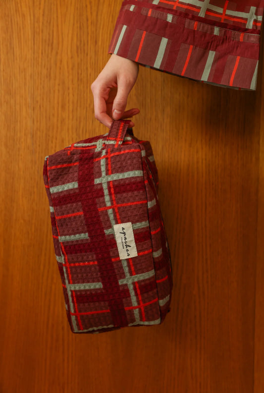 Trousse de Toilette Parijat - Tartan Taupe | Apaches