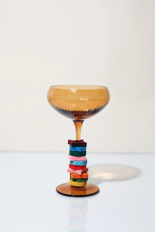 Lou Coupe Glasses - Amber - set van 2 | Here's How