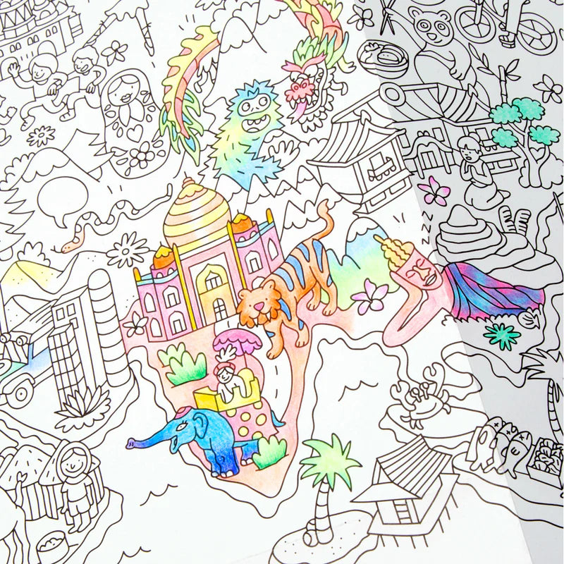 Atlas - Giant coloring poster | Omy - de inKijk