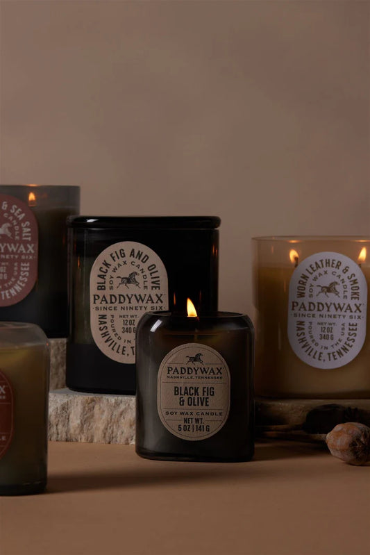 Glass candle 5 oz - black fig & olive | Paddywax - de inKijk