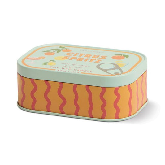 Bistro printed tin candle - Orange Citrus Spritz | Paddywax