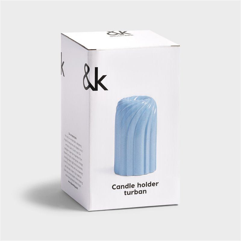 Candle Holder Turban - Light Blue | &Klevering - de inKijk