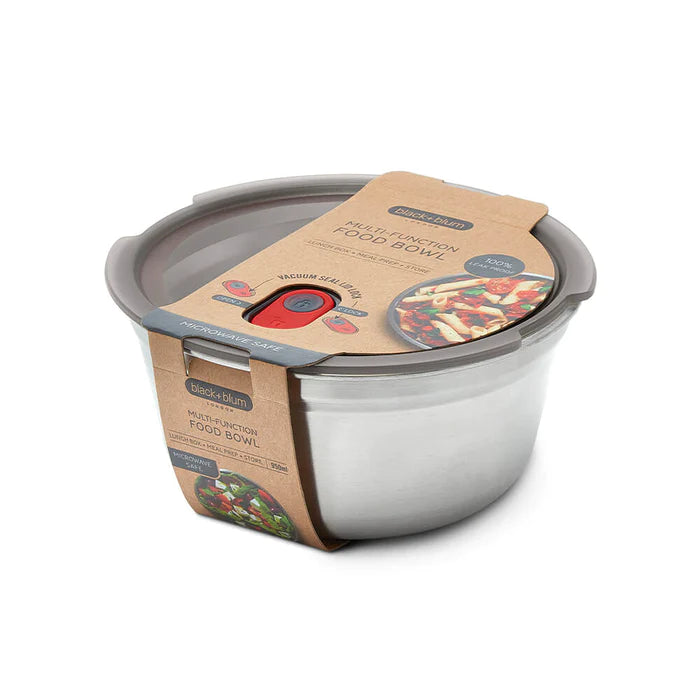 Steel Food Bowl - Large - Grey/Red | Black+blum - de inKijk