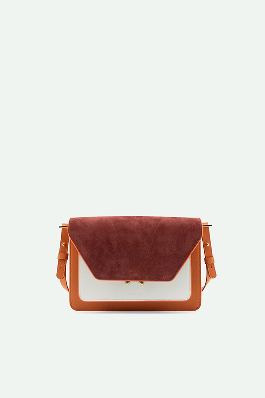 Satchel - coloré - croissant brown + hortensia blue + vin rouge | Sticky Sis