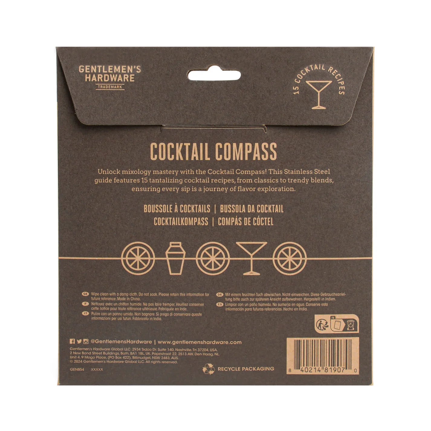 Cocktail Compass | Gentlemen's hardware
