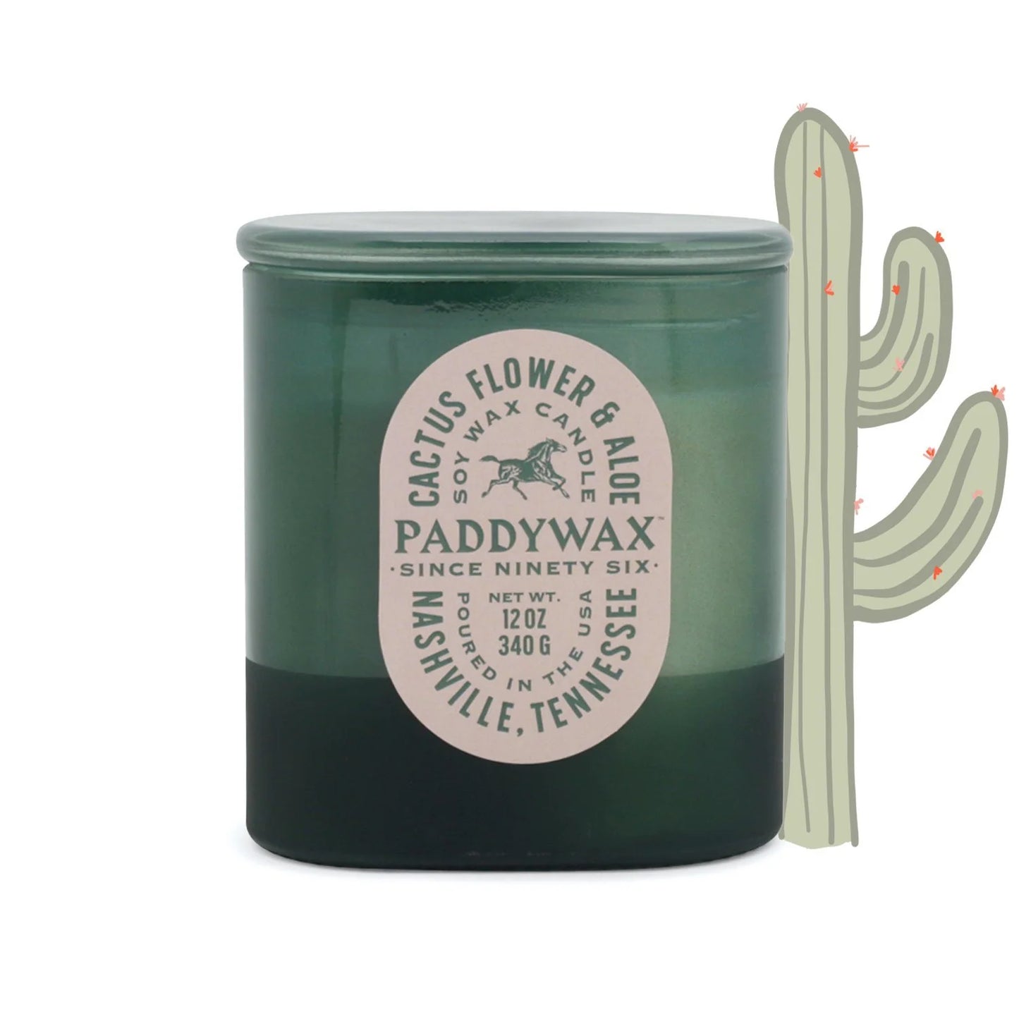 Glass candle 12 oz - cactus flower & aloe | Paddywax - de inKijk
