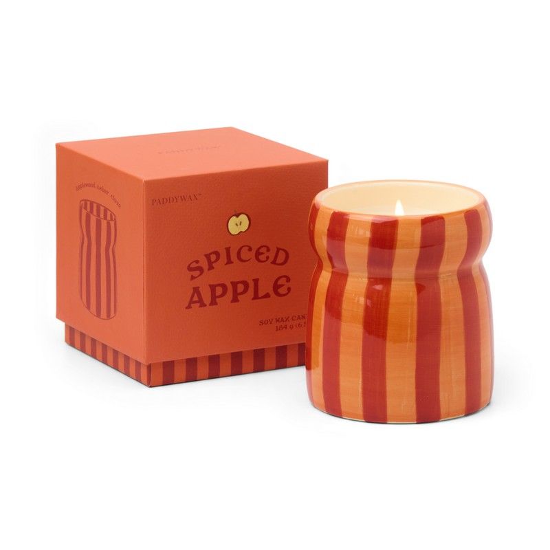Cabana geurkaars - spiced apple - red/coral striped | Paddywax