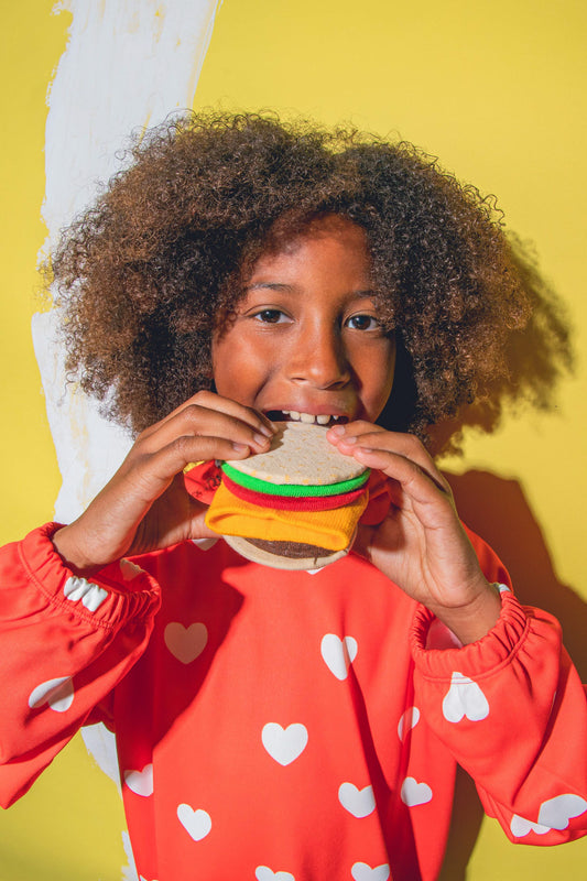 Kids Socks - cheese burger | Eat my socks - de inKijk