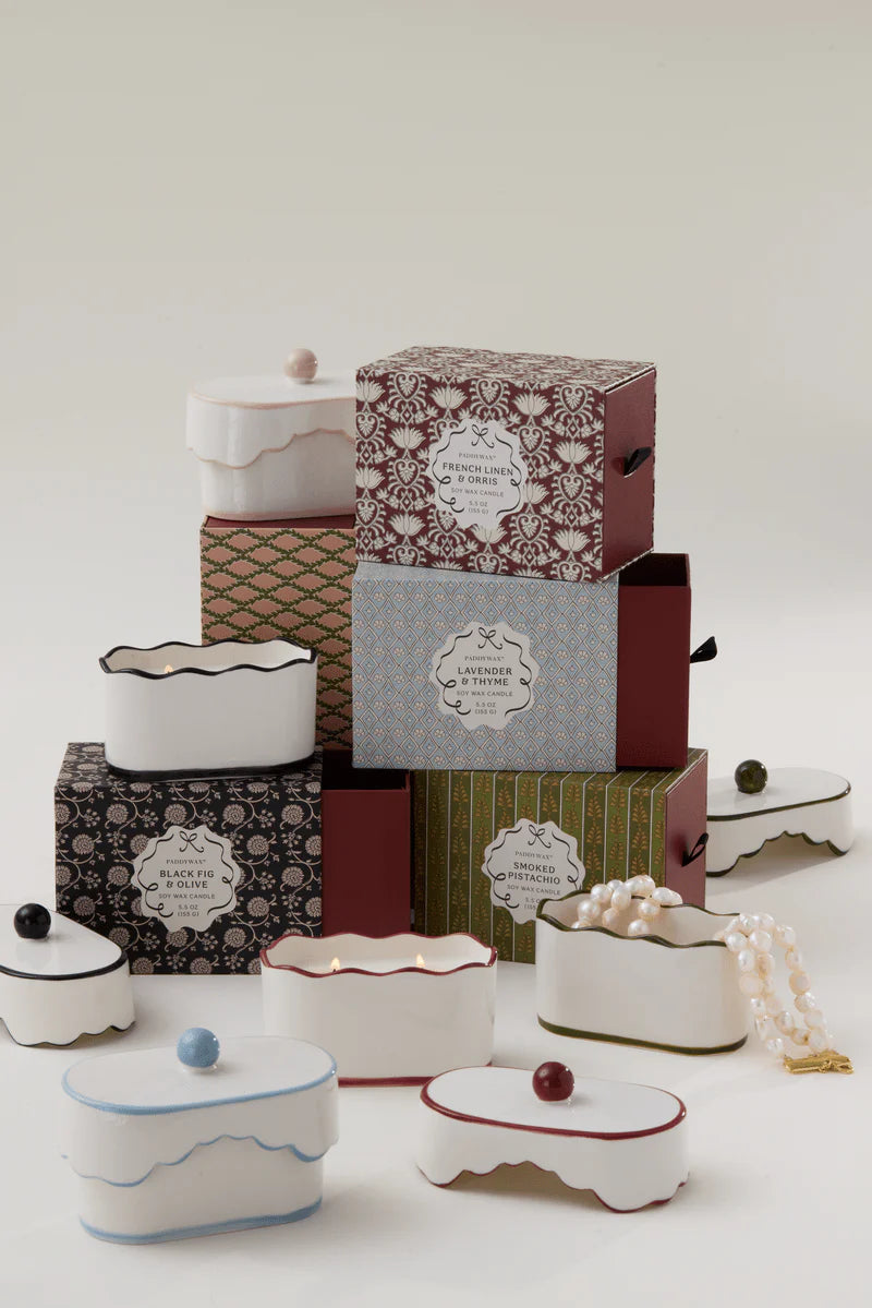 Ceramic dish candle - 5.5 oz - blue - lavender & thyme | Paddywax