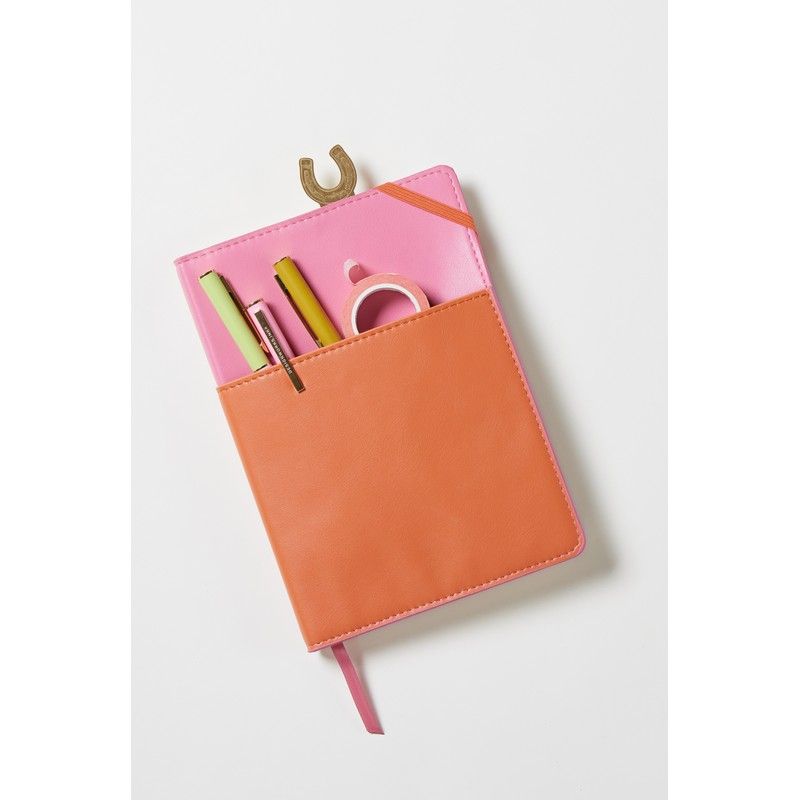 Vegan Leather Pocket Journal - Pink & Chili | Designworks Ink